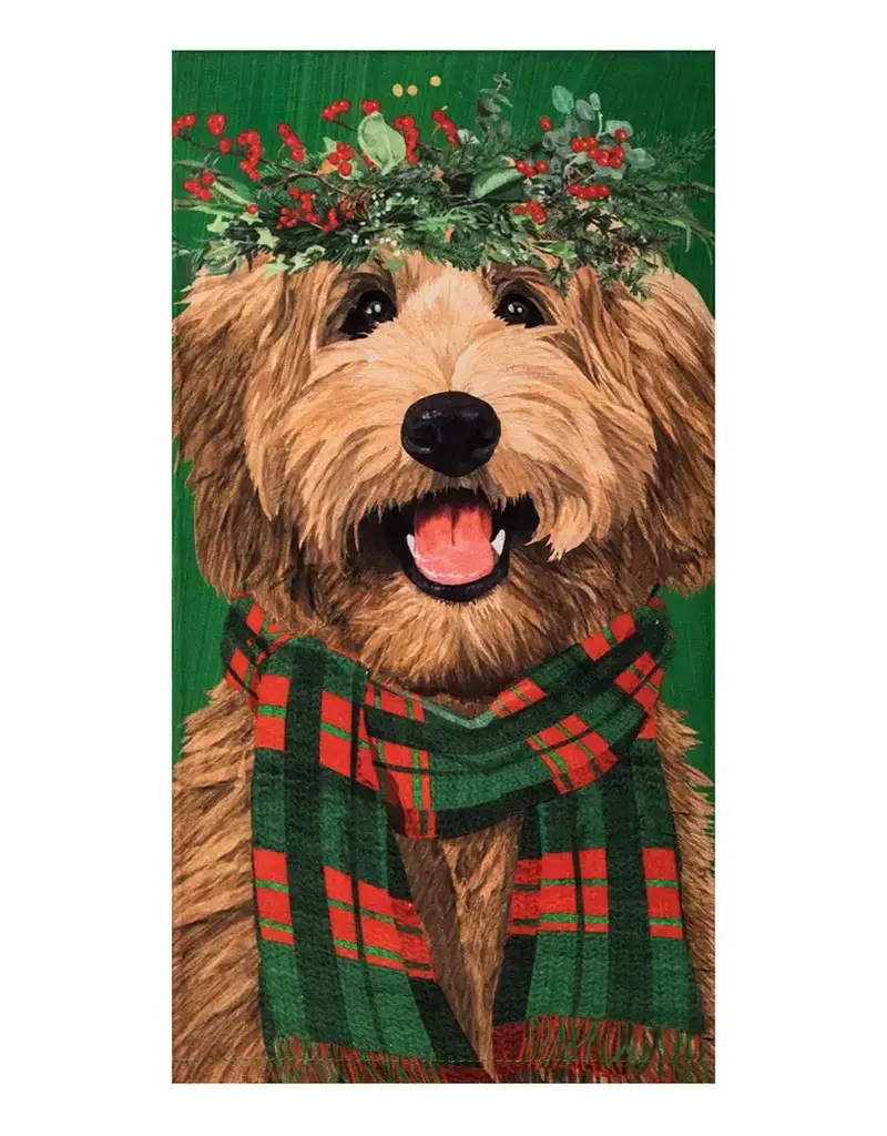 Christmas Holiday Labradoodle Dog Kitchen Towel