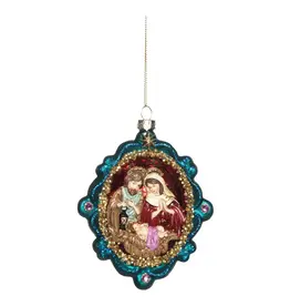 Christmas Vintage Nativity Blown Glass Ornament