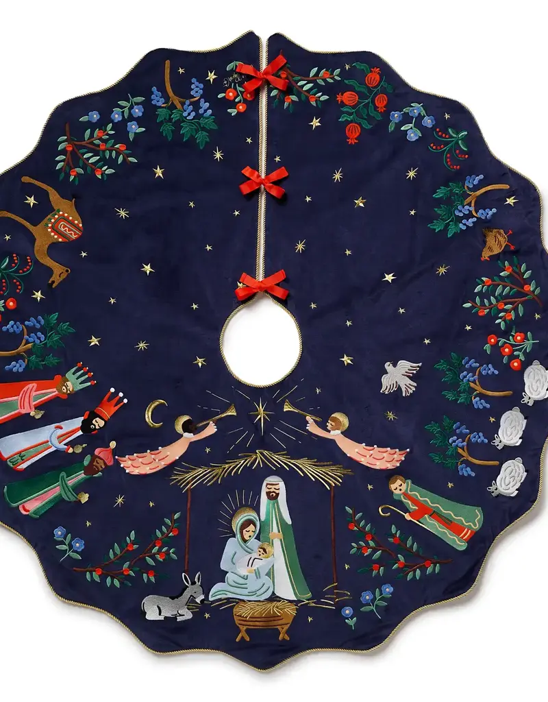 Nativity Embroidered Tree Skirt