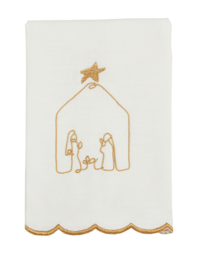 Nativity Gold Scallop Towel