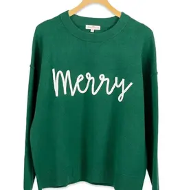 Merry Holiday Green Long Sleeve Sweatshirt