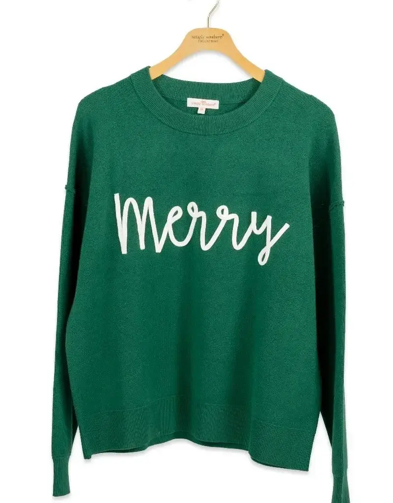 Merry Holiday Green Long Sleeve Sweatshirt