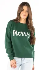 Merry Holiday Green Long Sleeve Sweatshirt