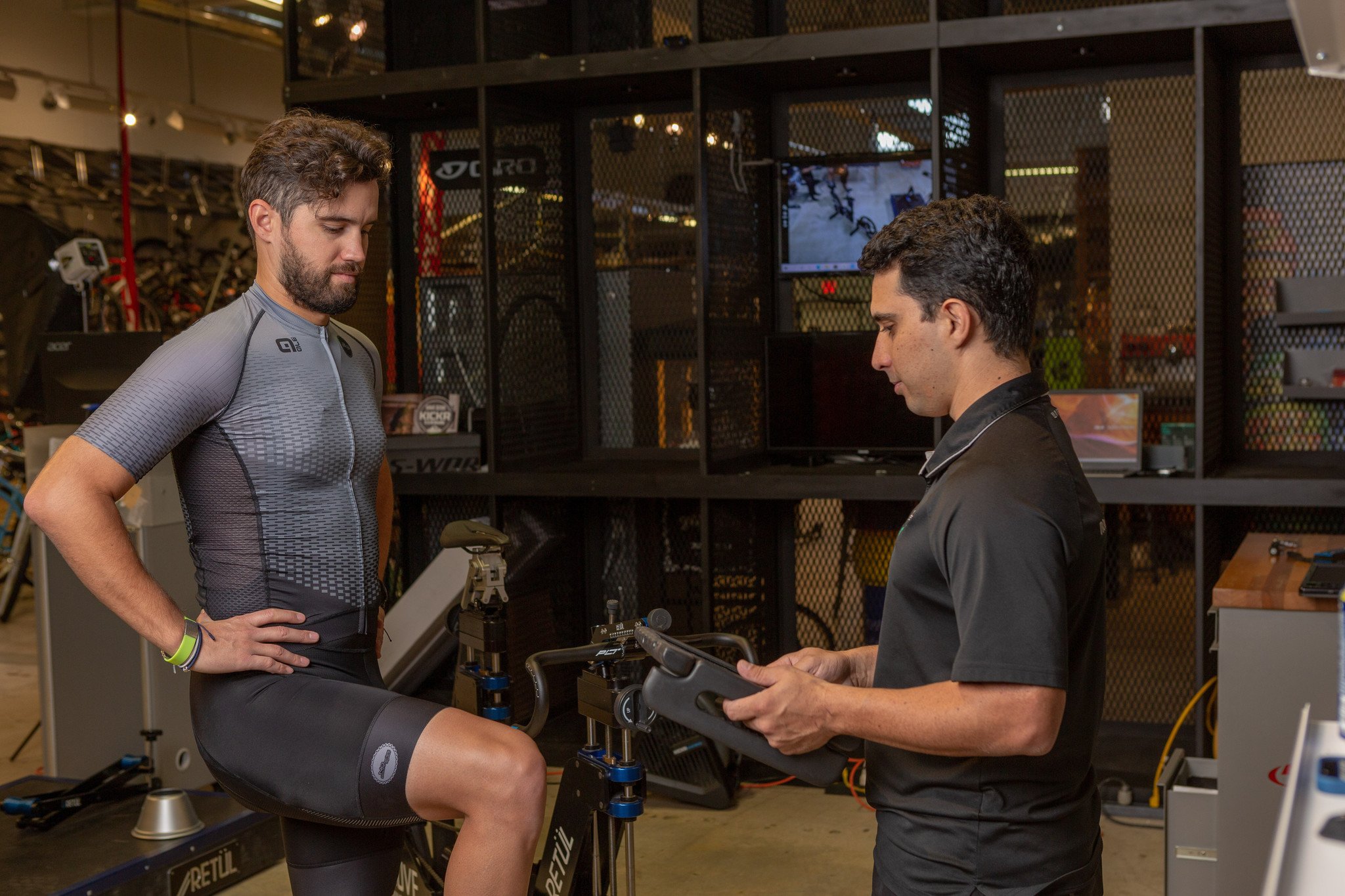 two men during a physical assessment.