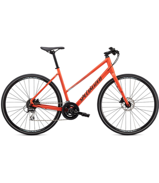 SPECIALIZED Specialized Sirrus 2.0 Step Through Gloss Vivid Coral / Summer Blue / Satin Black Reflective X-Small