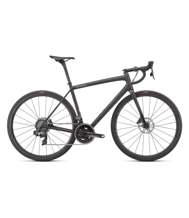 SPECIALIZED Aethos Pro - SRAM Force eTap AXS  Carbon / Flake Silver / Gloss Black Fork Fade 56