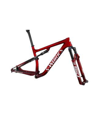 SPECIALIZED Specialized S-Works Epic Frameset Gloss Red Tint Fade Over Brushed Silver / Tarmac Black / White W/ Gold Pearl Large