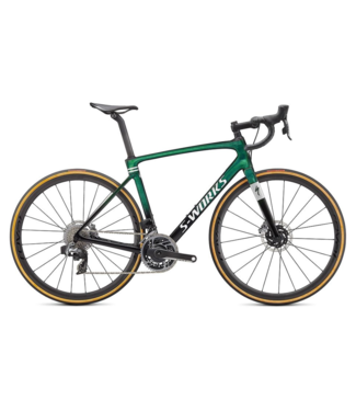 SPECIALIZED Specialized S-Works Roubaix – SRAM Red eTAP AXS  Gloss Green Tint/Spectraflair/Satin Flake Silver 54
