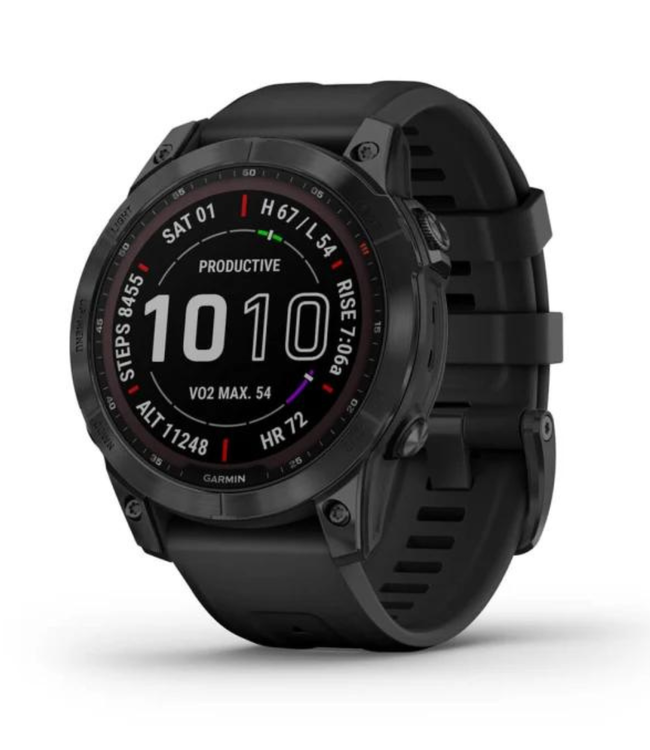 GARMIN Fenix 7 Sapphire Solar Edition Black DLC Titanium with Black Band