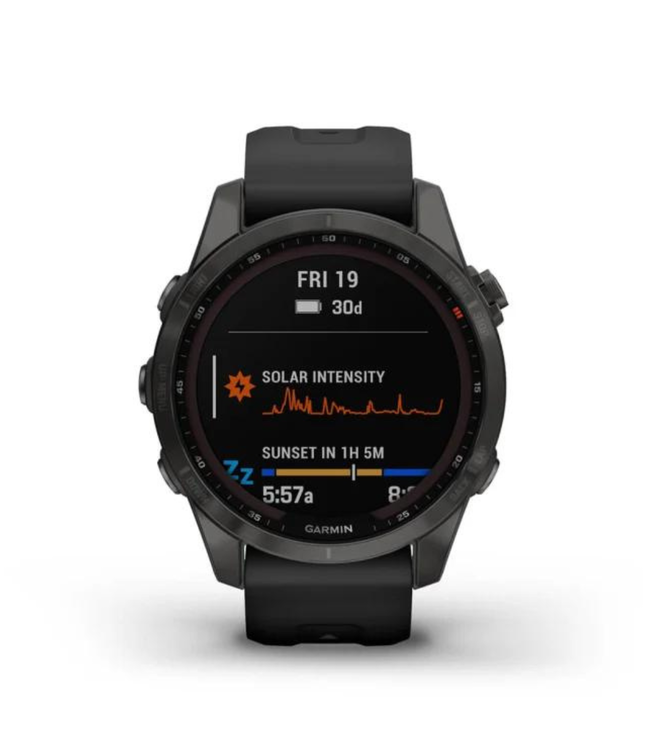 GARMIN Fenix 7S Sapphire Solar Carbon Grey Watch 42 mm