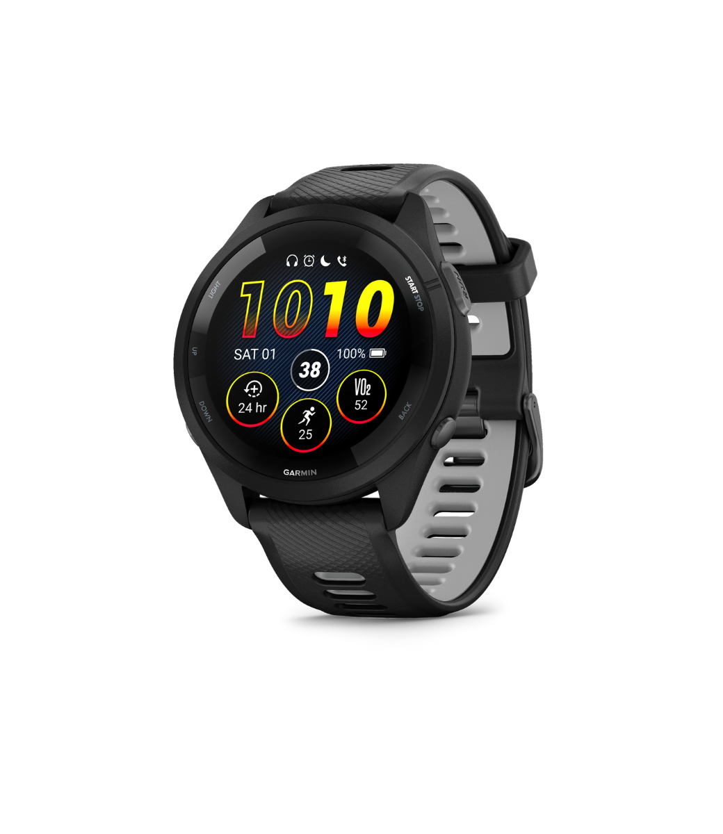 GARMIN Forerunner 265 ブラック Garmin Forerunner 265 Black Bezel and Case with Black/Powder Gray
