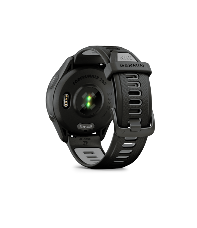 GARMIN Forerunner 265 Black Bezel and Case with Black/Powder Gray Silicone Band