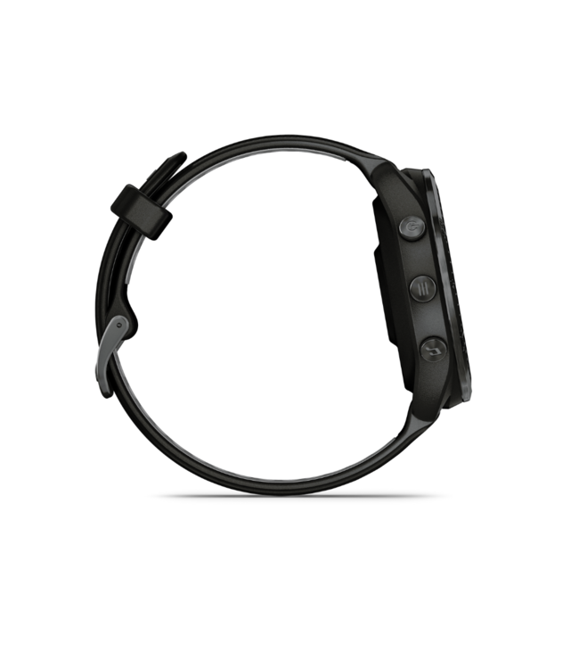 GARMIN Forerunner 965 Carbon Gray DLC Titanium Bezel with Black Case and Black/Powder Gray Silicone Band