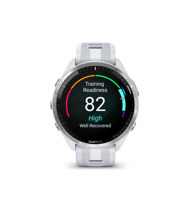 GARMIN Forerunner 965 Titanium Bezel with Whitestone Case and Whitestone/Powder Gray Silicone Band