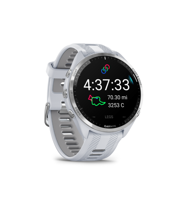 GARMIN Forerunner 965 Titanium Bezel with Whitestone Case and Whitestone/Powder Gray Silicone Band