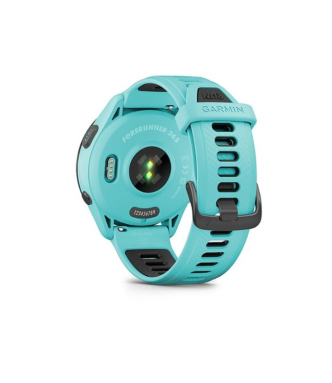 GARMIN Forerunner 265  Black Bezel with Aqua Case and Aqua/Black Silicone Band