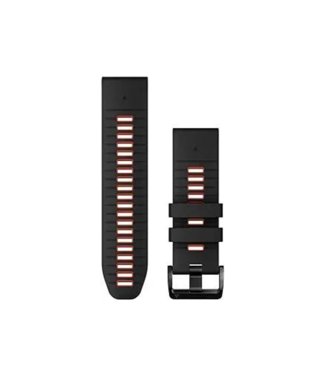 GARMIN QuickFit  26 Watch Bands  Black/Flame Red Silicone