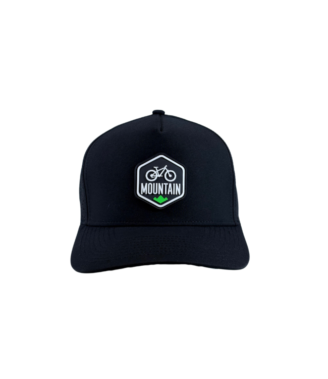 qpeed Performance Snapback Hat Mountain Bike White/Green Tag