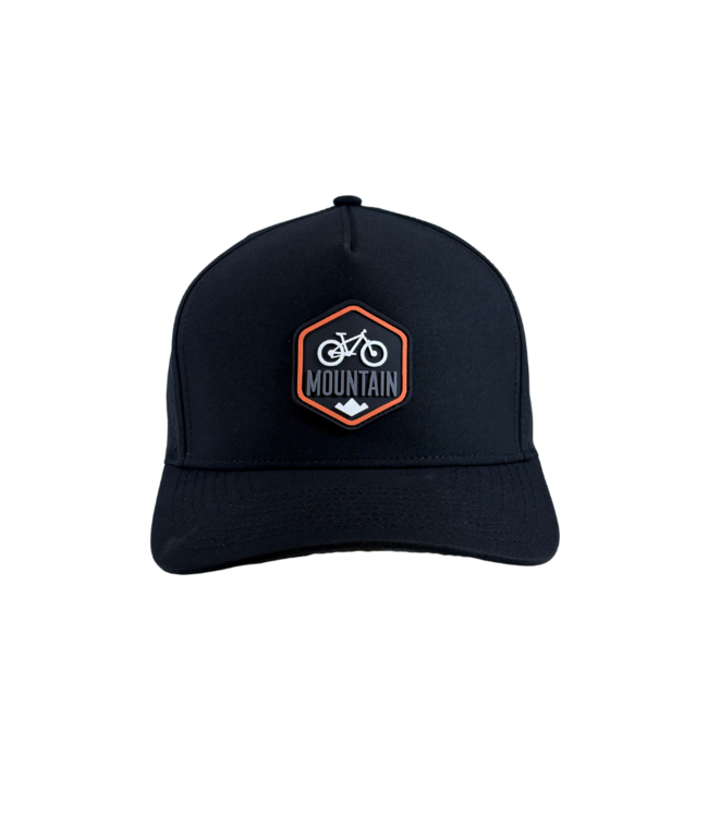 qpeed Performance Snapback Hat Mountain Bike Orange/White Tag