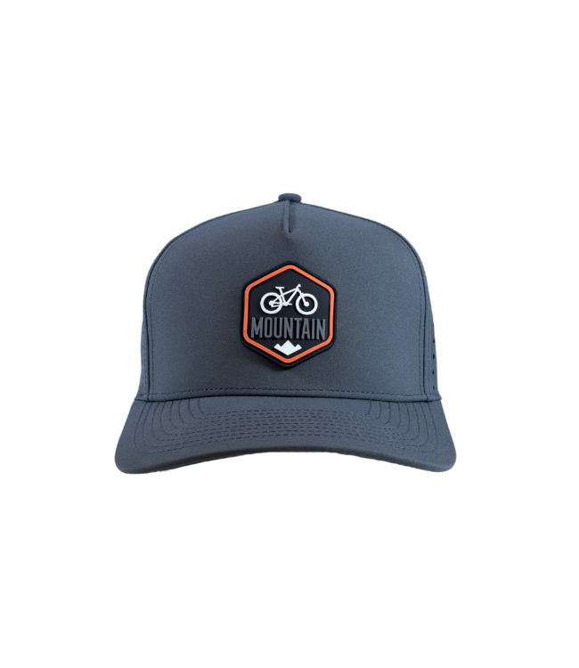 qpeed Performance Snapback Hat Mountain Bike Orange/White Tag