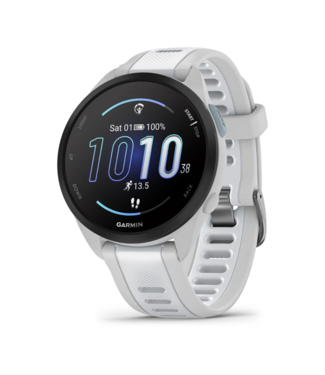 GARMIN Forerunner 165, Watch, Watch Color: Grey, Wristband: Whitestone - Silicone