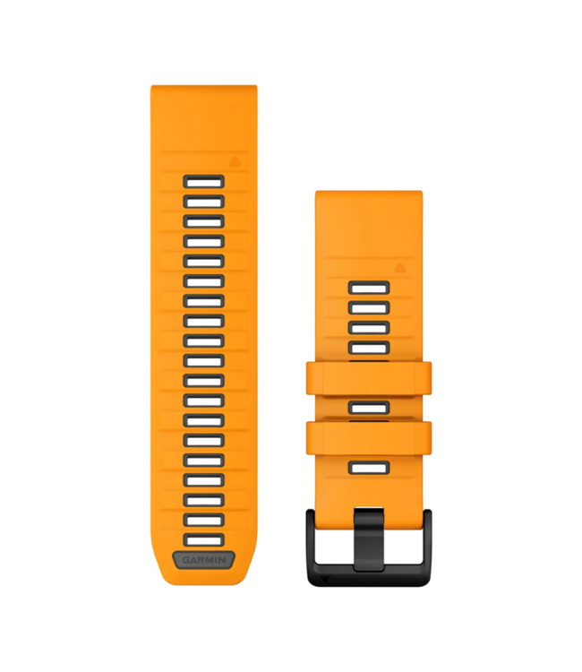 GARMIN QuickFit 26 Watch Bands, Spark Orange/Graphite Silicone