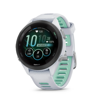 GARMIN Forerunner 265S Black Bezel with Whitestone Case and Whitestone/Neo Tropic Silicone Band