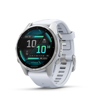 GARMIN fēnix® 8 – 43 mm, AMOLED Silver with Whitestone Silicone Band