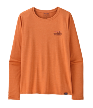 PATAGONIA W's L/S Cap Cool Daily Graphic Shirt '73 Skyline: Rock Melon X-Dye M