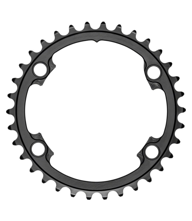 Premium Round 110 BCD Road Inner Chainring for Shimano Dura-Ace 9100 - 34t, 110 Shimano Asymmetric BCD, 4-Bolt, Black