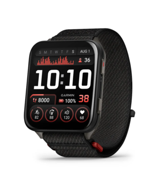 GARMIN Venu® X1 Black with Slate Titanium Caseback and Black ComfortFit Nylon Band