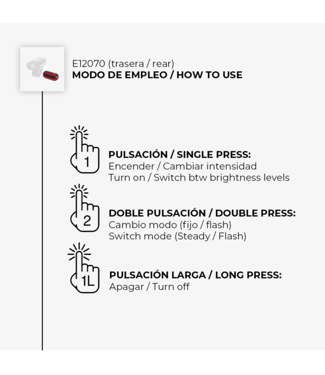 Pack Front & Rear Bike Light 400+40Lm - Focus