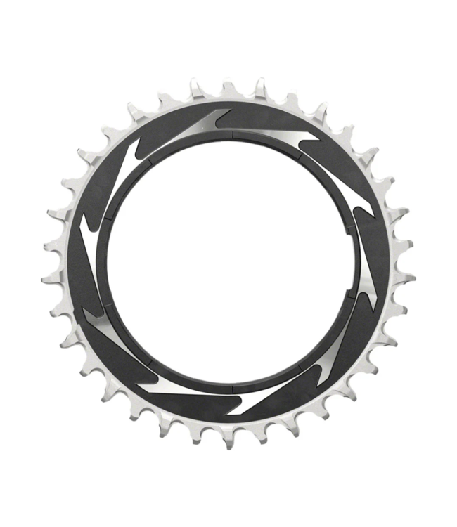 SRAM XX SL Eagle T-Type Thread Mount Chainring - 34t, 12-Speed, Thread Mount  (For XX SL PM Spider), 3mm Offset, Aluminum, Black/Silver