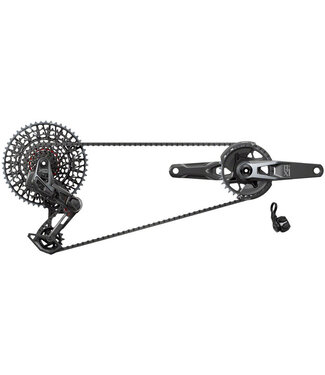 SRAM X0 T-Type Eagle V2 Transmission AXS Groupset (RD w/Battery/Charger/Cord, EC POD Ult, FC X0 Q174 CL55 DUB MTB PowerMeter Wide 170 w/DM 32t CR w/2 Guards, CN 126l, CS XS-1295 10-52t)