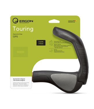 Ergon GP5 Grips - Lock-On, Twistshift, Small, Black/Gray
