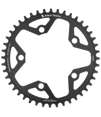 Wolf Tooth Gravel/Cyclocross Chainring, 110BCD 44T - Black  NLS