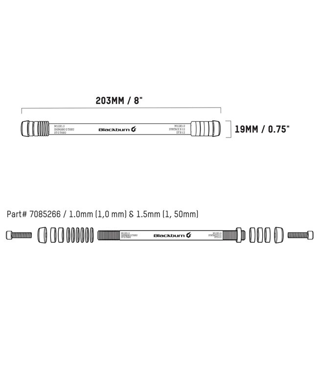 BLACKBURN Blackburn Trainer & Trailer Adapter Kit M12 x 1.0mm & M12 x 1.5mm