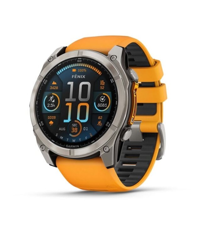 GARMIN Garmin fēnix® 8 Pro – 51 mm, AMOLED fēnix® 8 Pro – 51 mm, AMOLED, Sapphire, Titanium with Graphite/Black Silicone Band