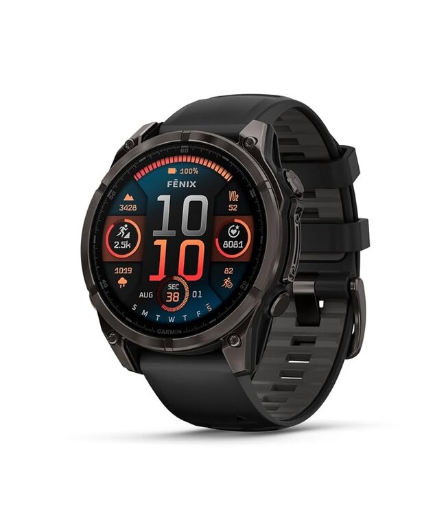 GARMIN Garmin fēnix® 8 Pro – 47 mm, AMOLED fēnix® 8 Pro – 47 mm, AMOLED, Sapphire, Titanium with Graphite/Black Silicone Band