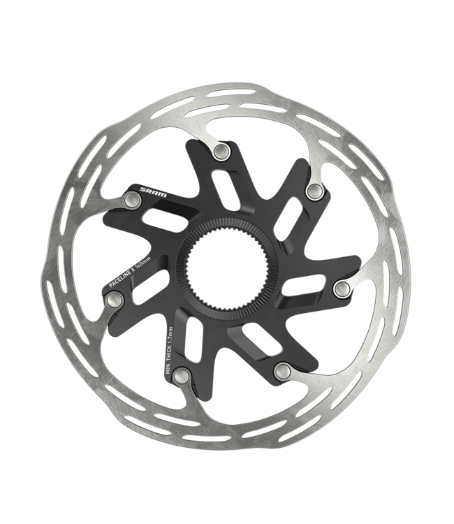 SRAM SRAM Paceline X Disc Brake Rotor - 140mm, Center Lock, Silver/Black