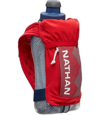 NATHAN Quick Squeeze Insulated Handheld 12oz  Ribbon Red/White