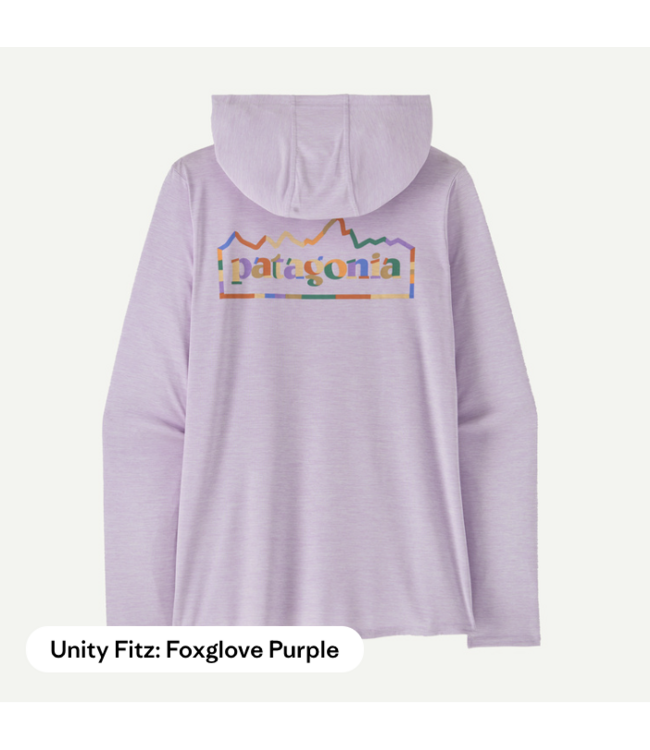 PATAGONIA W's Cap Cool Daily Graphic Hoody Fitz Roy Superbloom: Pumice X-Dye S