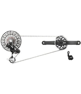 SRAM Sram XX T-Type Eagle Transmission Powermeter AXS Groupset (RD w/Battery/Charger/Cord, EC POD Ult, PM XX Spindle Q174 CL55 DUB MTB Wide 170 w/DM 32t CR 2G, CN 126l, CS XS-1297 10-52t)