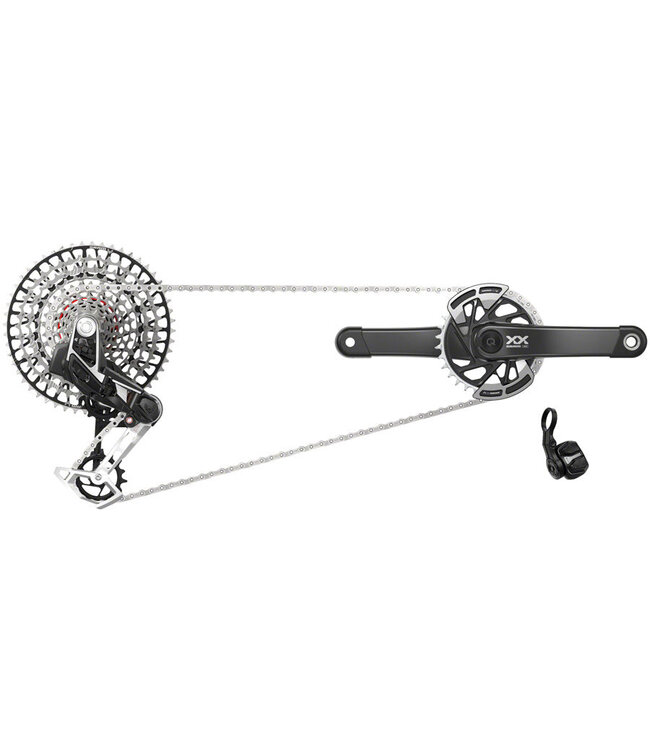 SRAM Sram XX T-Type Eagle Transmission Powermeter AXS Groupset (RD w/Battery/Charger/Cord, EC POD Ult, PM XX Spindle Q174 CL55 DUB MTB Wide 170 w/DM 32t CR 2G, CN 126l, CS XS-1297 10-52t)