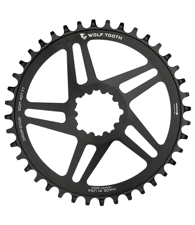 Wolf Tooth 42T Sram Direct Mount 3-Bolt 6mm Offset Drop Stop Flattop Compatible Black Chainring