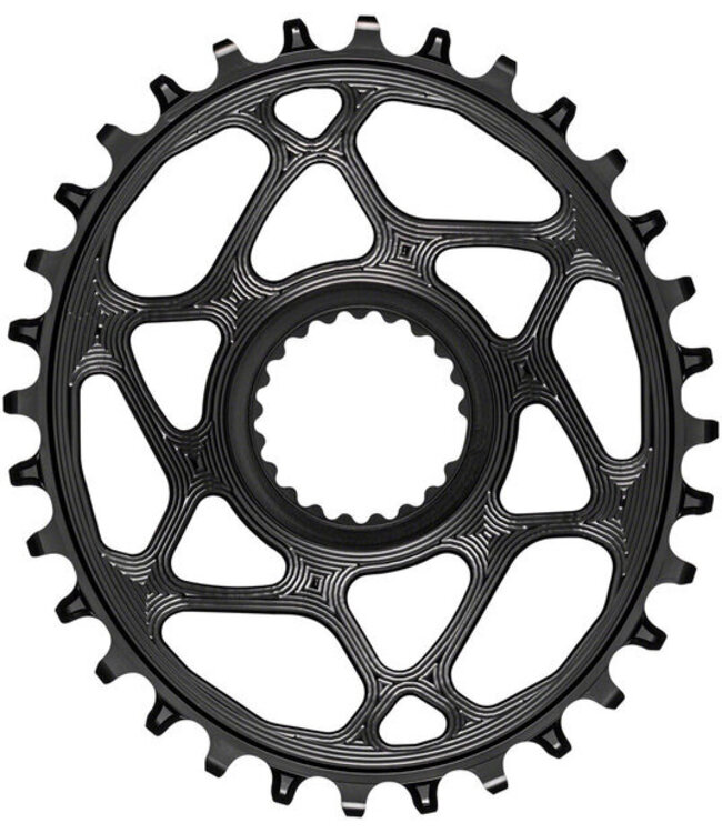 absoluteBLACK Oval Direct Mount Chainring - 36t, Shimano Direct Mount, 3mm Offset, Requires Hyperglide+ Chain, Black