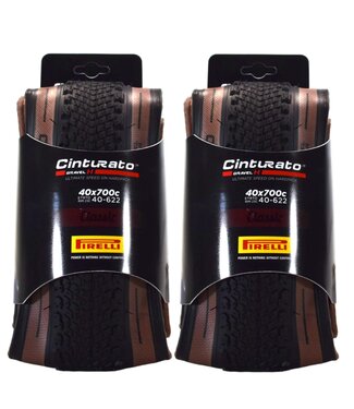 PIRELLI Pirelli Cinturato Gravel 700x40 Folding Tubeless Ready SpeedGrip Hard Train  Tan Wall Tire