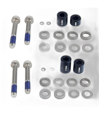 SRAM Post Spacer Set - 20 S (Front 180/Rear 160), Includes Stainless Caliper Mounting Bolts (CPS & Standard)