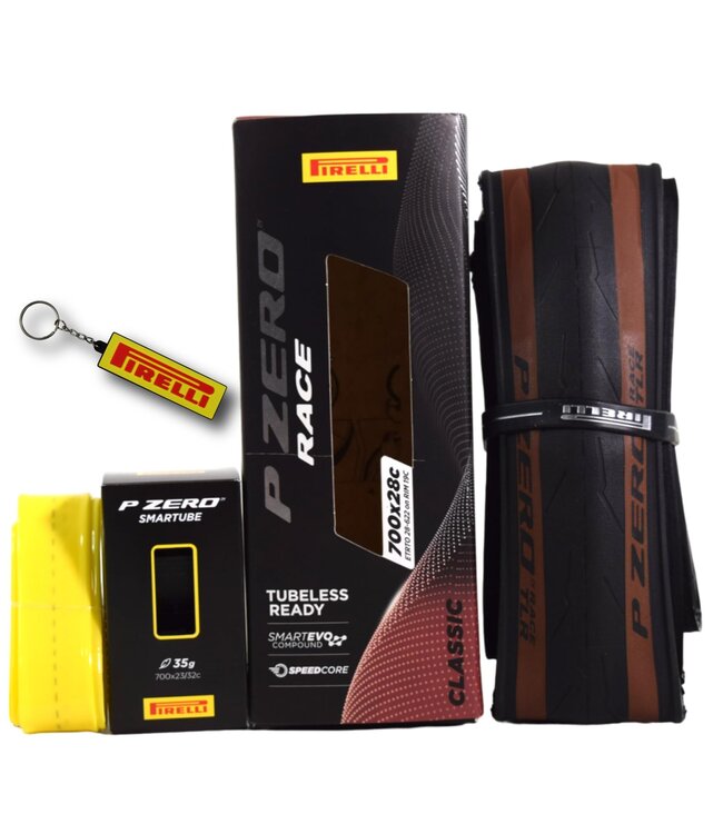 PIRELLI Pirelli P ZERO Race TLR Tire - 700 x 28 Tubeless Folding Classic Tan