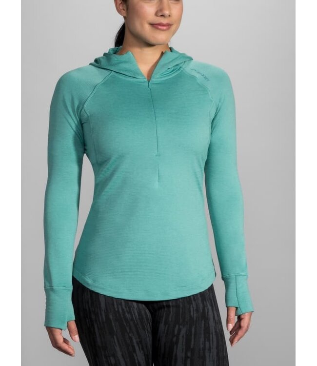 BROOKS Brook Notch Thermal Hoodie Women's Heather Teal M
